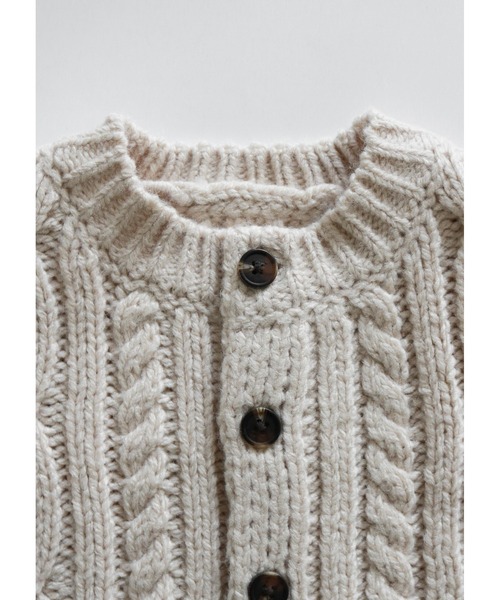 ooju（オージュ）の「【ooju】ケーブルニットカーディガン（ニット/セーター・キッズ・ベージュ/ピンク/アイボリー・1/2/3/4）」の16枚目の写真