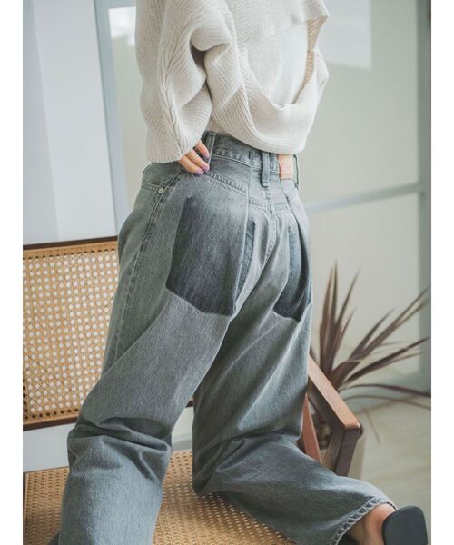 Ungrid（アングリッド）の「リメイクデザインルーズデニム（デニムパンツ・レディース・ブラック/ブルー・24inch/25inch/26inch）」の9枚目の写真