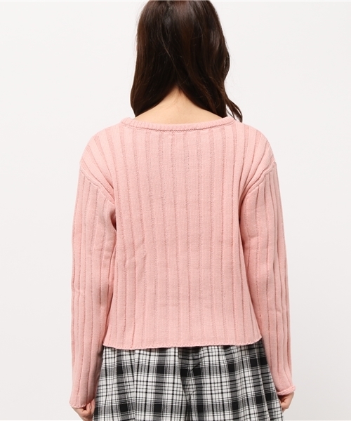 OUTLET（アウトレット）の「【who's who Chico】ワイドRIBニットプルオーバー（ニット/セーター・レディース・グレー/ネイビー/ピンク/ホワイト・FREE）」の7枚目の写真