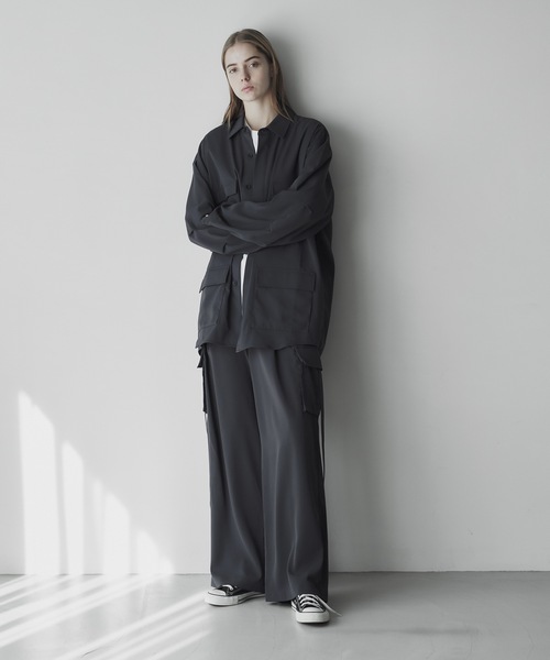 remer（リメール）の「loose military parachute wide PT / ルーズミリタリーパラシュートワイドパンツ（カーゴパンツ・メンズ・チャコールグレー/ブラック・SMALL/MEDIUM/LARGE）」の10枚目の写真