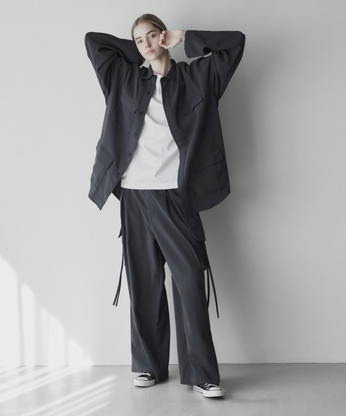 remer（リメール）の「loose military parachute wide PT / ルーズミリタリーパラシュートワイドパンツ（カーゴパンツ・メンズ・チャコールグレー/ブラック・SMALL/MEDIUM/LARGE）」の12枚目の写真