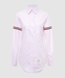 CLASSIC ROUND COLLAR SHIRT W/ RWB GROSGRAIN ARMBANDS IN UNIVERSITY STRIPE OXFORD
