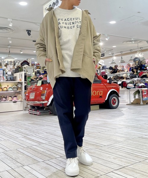 OLD BETTY'S（オールドベティーズ）の「【OLD BETTY’S】Dobby Cloth Loose Shirts（カバーオール・レディース・チャコールグレー/ベージュ・FREE）」の8枚目の写真