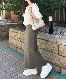 エンボス編みニットタイトスカート≪2024AW≫