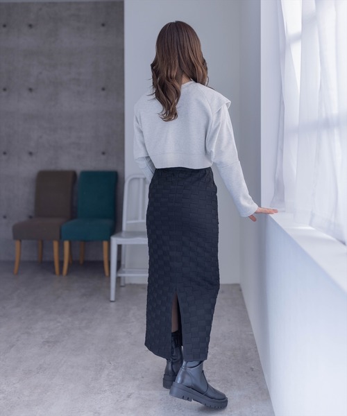 clear（クリア）の「エンボス編みニットタイトスカート≪2024AW