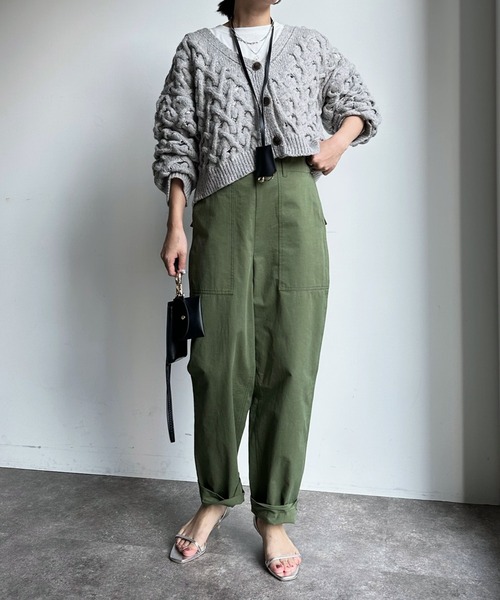 DouDou（ドゥドゥ）の「バックタックパンツ（その他パンツ・レディース・カーキ/キャメル/オフホワイト・36）」の13枚目の写真