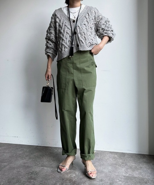 DouDou（ドゥドゥ）の「バックタックパンツ（その他パンツ・レディース・カーキ/キャメル/オフホワイト・36）」の14枚目の写真