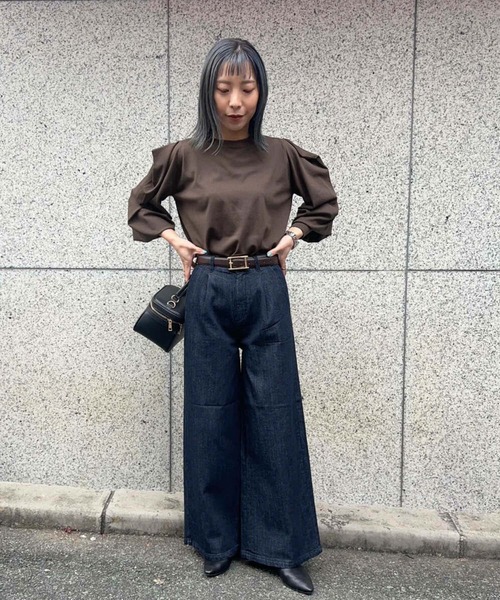 LAATO（ラート）の「PUFF PUFF SLEEVE KNIT（ニット/セーター・レディース・オフホワイト/ブラウン・FREE）」の9枚目の写真