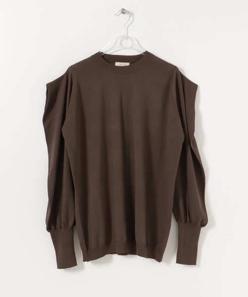 LAATO（ラート）の「PUFF PUFF SLEEVE KNIT（ニット/セーター・レディース・オフホワイト/ブラウン・FREE）」の4枚目の写真