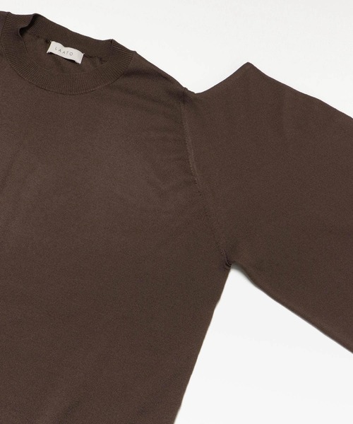 LAATO（ラート）の「PUFF PUFF SLEEVE KNIT（ニット/セーター・レディース・オフホワイト/ブラウン・FREE）」の8枚目の写真
