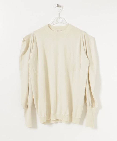 LAATO（ラート）の「PUFF PUFF SLEEVE KNIT（ニット/セーター・レディース・オフホワイト/ブラウン・FREE）」の2枚目の写真