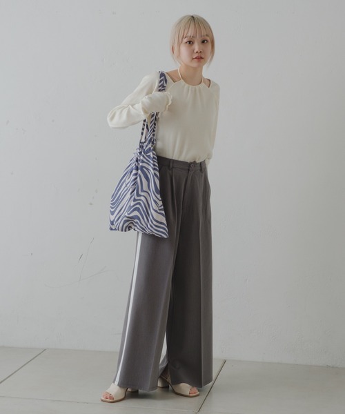 Kastane（カスタネ）の「【2サイズ展開】フロントタックスラックスパンツ（スラックス・レディース・アイボリー/イエロー/ブラック/グレー・0/1）」の21枚目の写真