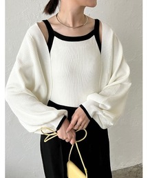 Re:EDIT | [2023S/S COLLECTION][2点セット]配色or無地ニットボレロ×アメスリキャミソールアンサンブル(アンサンブル)