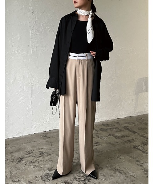 Re:EDIT（リエディ）の「[2023S/S COLLECTION][2点セット]配色or無地ニットボレロ×アメスリキャミソールアンサンブル（アンサンブル・レディース・アイボリー/ベージュ×ブラック/ホワイト×ブラック/ブラック・LARGE/MEDIUM）」の22枚目の写真