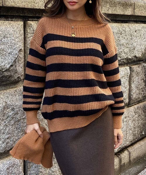 2wayボーダーニット（ニット/セーター）｜esutoreja（エストレジャ）