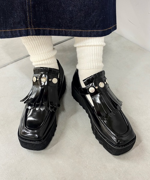 WHO'S WHO gallery（フーズフーギャラリー）の「キルトタッセルシューズ（ローファー・レディース・ブラック/ボルドー・MEDIUM/L）」の6枚目の写真