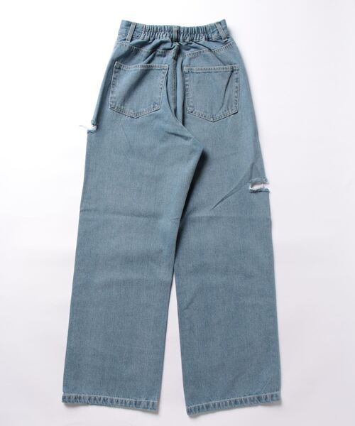 CHILLE（チル）の「サイドダメージストレートパンツ（デニムパンツ・レディース・アイボリー/ブルー・FREE）」の11枚目の写真