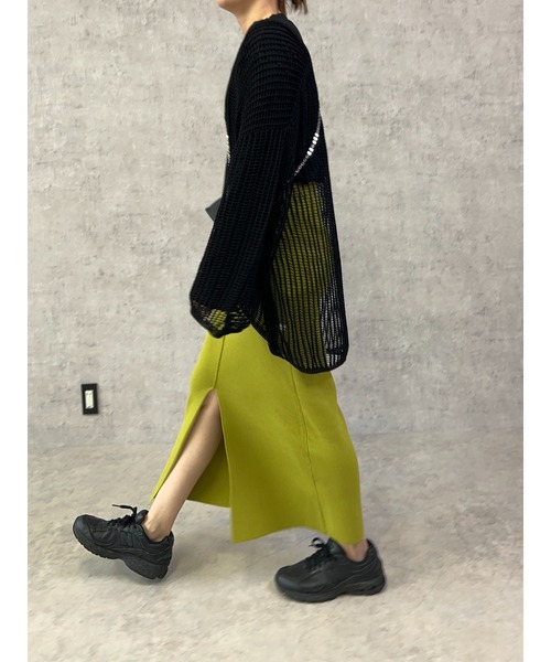 owndaily(オンデイリー)の「メッシュスキッパーニット(Tシャツ/カットソー・レディース・ブラック/グリーン/アイボリー・FREE)」の7枚目の写真