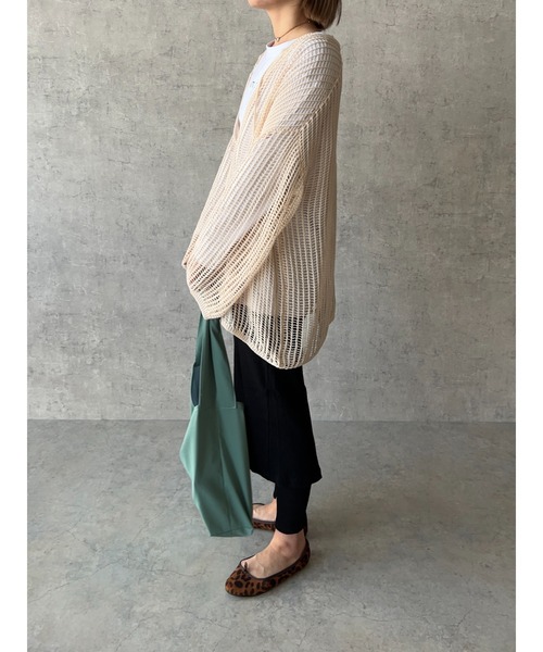 owndaily(オンデイリー)の「メッシュスキッパーニット(Tシャツ/カットソー・レディース・ブラック/グリーン/アイボリー・FREE)」の22枚目の写真