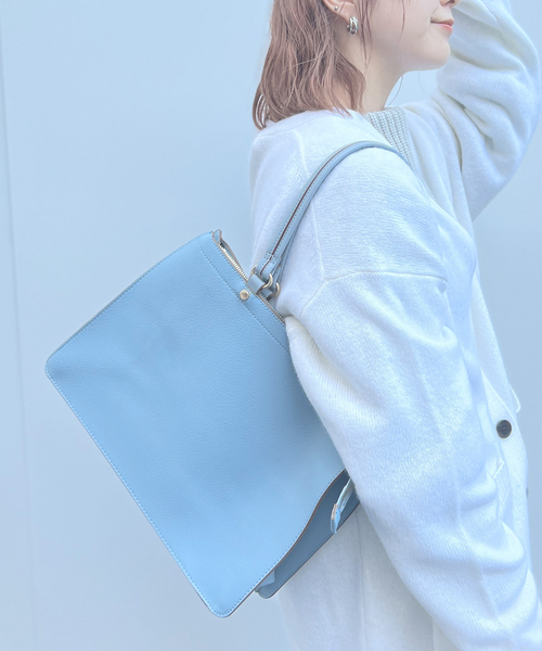 Abahouse Devinette（ドゥヴィネット）の「Avancer ｿﾅｲﾄ（トートバッグ・レディース・ベージュ/サックスブルー/ブラック・フリー）」の3枚目の写真