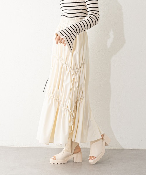 Chico（チコ）の「【2023SS】アシメドロストリボンボリュームスカート（スカート・レディース・ブラック/ピンク/アイボリー・FREE）」の11枚目の写真
