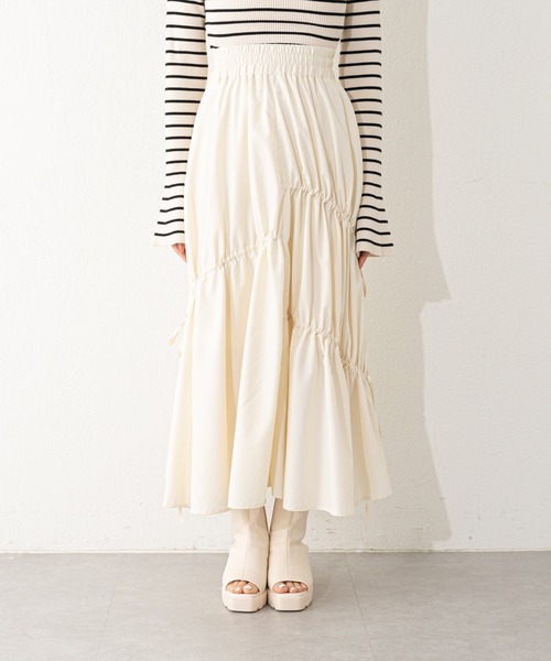 Chico（チコ）の「【2023SS】アシメドロストリボンボリュームスカート（スカート・レディース・ブラック/ピンク/アイボリー・FREE）」の14枚目の写真