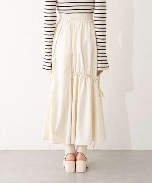 Chico（チコ）の「【2023SS】アシメドロストリボンボリュームスカート（スカート・レディース・ブラック/ピンク/アイボリー・FREE）」の6枚目の写真