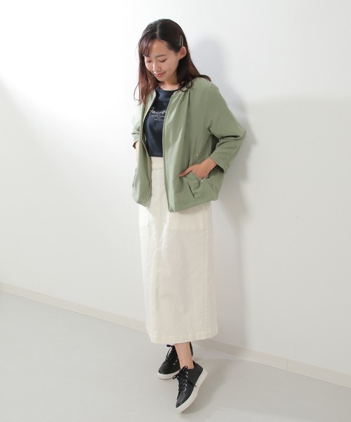 ikka(イッカ)の「シアシャツブルゾン(ブルゾン・レディース・ベージュ/オリーブ・M/L)」の4枚目の写真