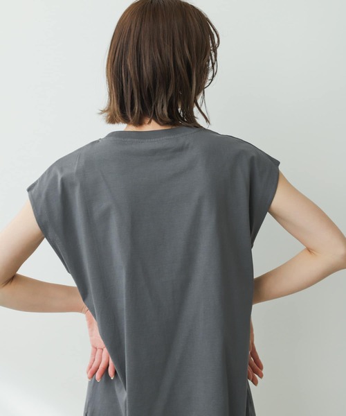 SENSE OF PLACE by URBAN RESEARCH（センスオブプレイスバイアーバンリサーチ）の「シルケットフレンチスリーブチュニックTシャツ（Tシャツ/カットソー・レディース・ブラック/チャコールグレー/オフホワイト・ONE）」の12枚目の写真