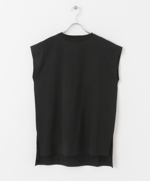 SENSE OF PLACE by URBAN RESEARCH（センスオブプレイスバイアーバンリサーチ）の「シルケットフレンチスリーブチュニックTシャツ（Tシャツ/カットソー・レディース・ブラック/チャコールグレー/オフホワイト・ONE）」の10枚目の写真