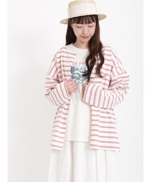 Samansa Mos2 | 前後2WAYボーダーカットソー(Tシャツ/カットソー)