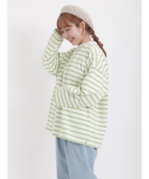 Samansa Mos2 | 前後2WAYボーダーカットソー(Tシャツ/カットソー)