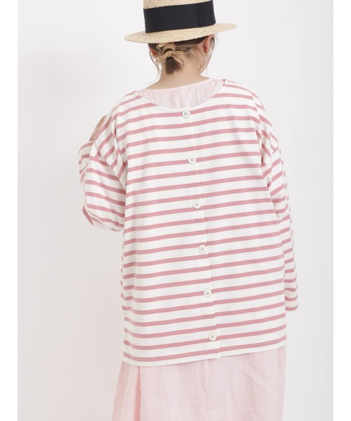 Samansa Mos2(サマンサ モスモス)の「前後2WAYボーダーカットソー(Tシャツ/カットソー・レディース・ピンク/イエロー/オフホワイト/グリーン・フリ-)」の15枚目の写真