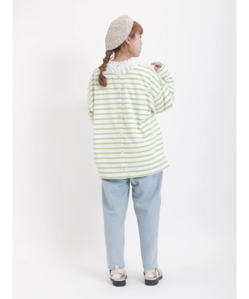 Samansa Mos2(サマンサ モスモス)の「前後2WAYボーダーカットソー(Tシャツ/カットソー・レディース・ピンク/イエロー/オフホワイト/グリーン・フリ-)」の18枚目の写真