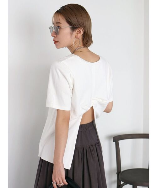 Ungrid（アングリッド）の「ハニカムバックデザインTee（Tシャツ/カットソー・レディース・パープル/グレー/オフホワイト・FREE）」の10枚目の写真