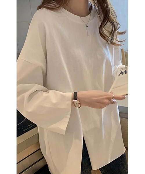 Sakka(サッカ)の「サイドスリットビックロンT(Tシャツ/カットソー・レディース・ブラック/グリーン/ピンク/ホワイト/イエロー・M/L/XL/XX-LARGE)」の2枚目の写真