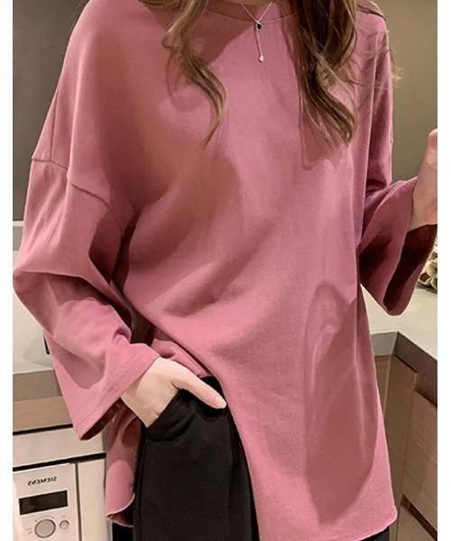 Sakka(サッカ)の「サイドスリットビックロンT(Tシャツ/カットソー・レディース・ブラック/グリーン/ピンク/ホワイト/イエロー・M/L/XL/XX-LARGE)」の5枚目の写真