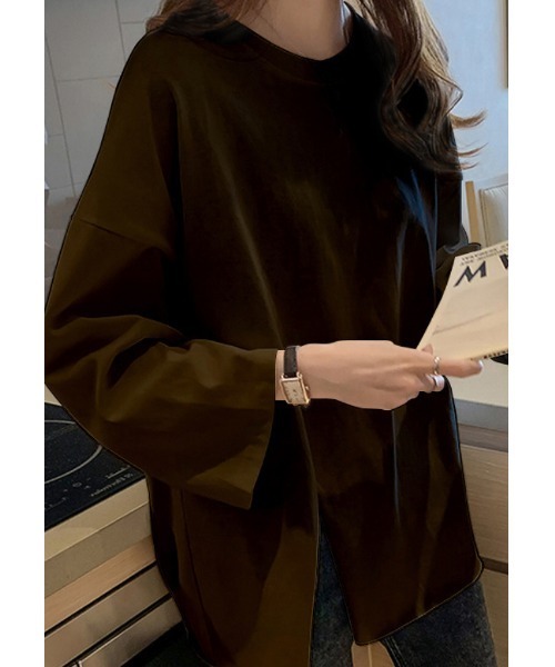 Sakka(サッカ)の「サイドスリットビックロンT(Tシャツ/カットソー・レディース・ブラック/グリーン/ピンク/ホワイト/イエロー・M/L/XL/XX-LARGE)」の3枚目の写真