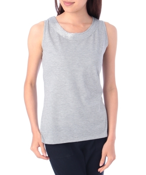 HusHusH（ハッシュアッシュ）の「アビガイル天竺タンクトップ（タンクトップ・レディース・グリーン/レッド/ブラック/ホワイト/グレー/ブルー・02/03/01）」の4枚目の写真