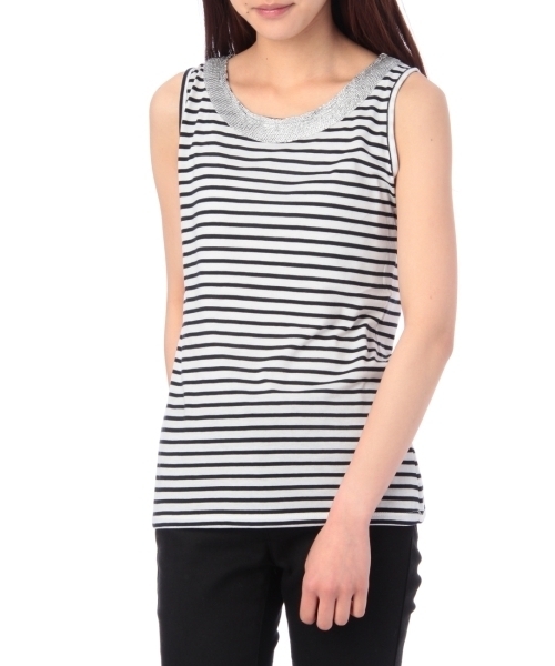 HusHusH（ハッシュアッシュ）の「アビガイル天竺タンクトップ（タンクトップ・レディース・グリーン/レッド/ブラック/ホワイト/グレー/ブルー・02/03/01）」の6枚目の写真