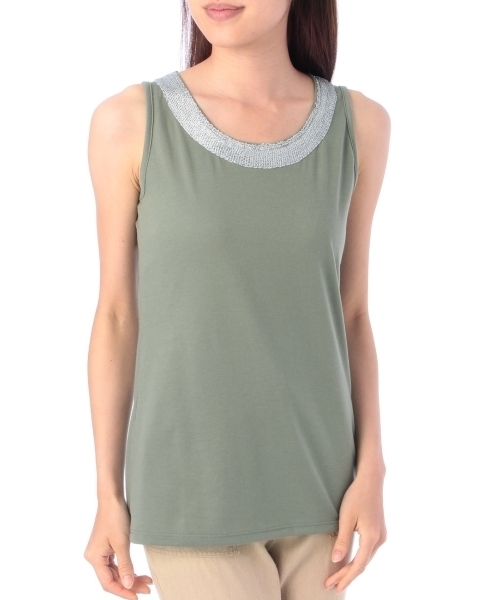 HusHusH（ハッシュアッシュ）の「アビガイル天竺タンクトップ（タンクトップ・レディース・グリーン/レッド/ブラック/ホワイト/グレー/ブルー・02/03/01）」の5枚目の写真