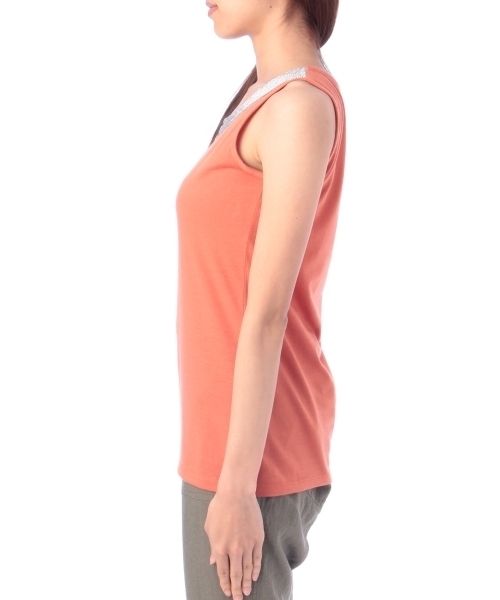 HusHusH（ハッシュアッシュ）の「アビガイル天竺タンクトップ（タンクトップ・レディース・グリーン/レッド/ブラック/ホワイト/グレー/ブルー・02/03/01）」の7枚目の写真