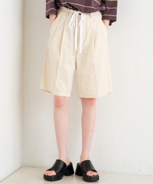 【UNISEX/サイズ展開あり】コットンツイルタックショーツ