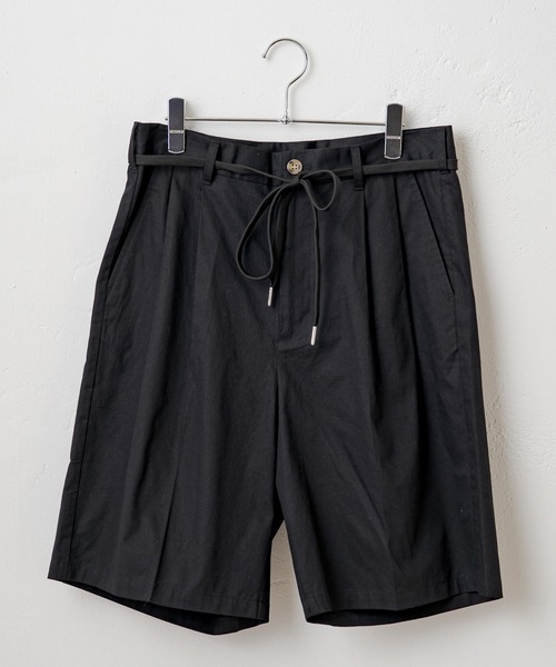 WHIMSIC（ウィムジック）の「【UNISEX/サイズ展開あり】コットンツイルタックショーツ（その他パンツ・メンズ・ブラック/アイボリー/ブルー・1/2）」の15枚目の写真