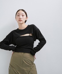 〈SETアイテム〉カップ付きアシメキャミ&アームカバー