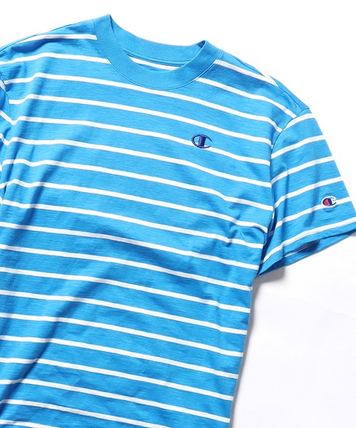 Champion(チャンピオン)の「Champion/チャンピオン CLASSIC SLUB STRIPE TEE Tシャツ(Tシャツ/カットソー・メンズ・ブラック系/ネイビー系/ブルー系・XL/M/L)」の3枚目の写真