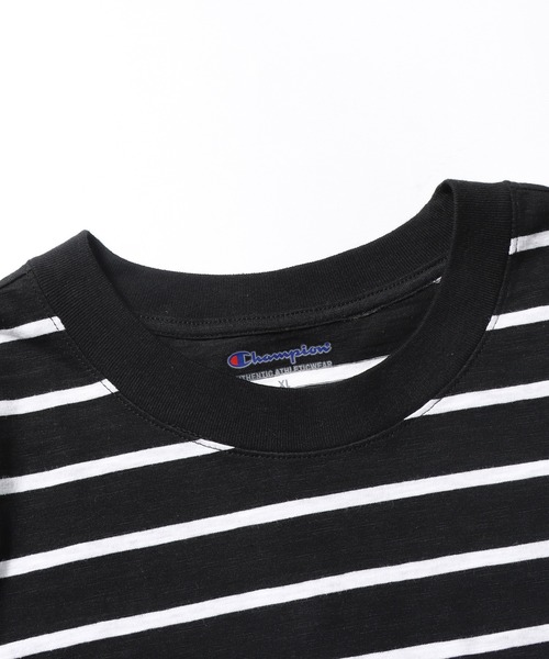 Champion(チャンピオン)の「Champion/チャンピオン CLASSIC SLUB STRIPE TEE Tシャツ(Tシャツ/カットソー・メンズ・ブラック系/ネイビー系/ブルー系・XL/M/L)」の11枚目の写真