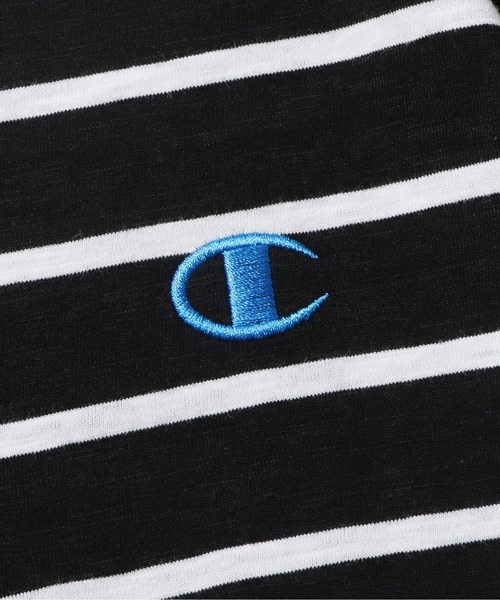 Champion(チャンピオン)の「Champion/チャンピオン CLASSIC SLUB STRIPE TEE Tシャツ(Tシャツ/カットソー・メンズ・ブラック系/ネイビー系/ブルー系・XL/M/L)」の12枚目の写真
