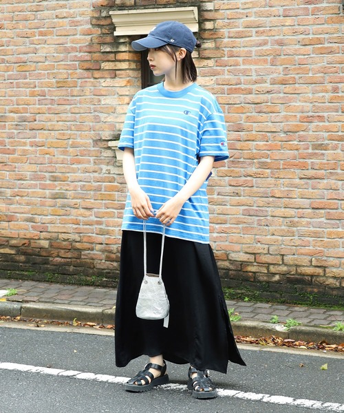 Champion(チャンピオン)の「Champion/チャンピオン CLASSIC SLUB STRIPE TEE Tシャツ(Tシャツ/カットソー・メンズ・ブラック系/ネイビー系/ブルー系・XL/M/L)」の13枚目の写真