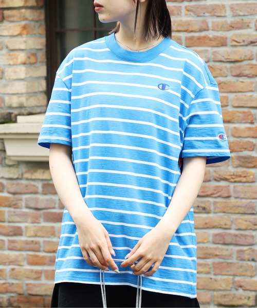 Champion(チャンピオン)の「Champion/チャンピオン CLASSIC SLUB STRIPE TEE Tシャツ(Tシャツ/カットソー・メンズ・ブラック系/ネイビー系/ブルー系・XL/M/L)」の16枚目の写真